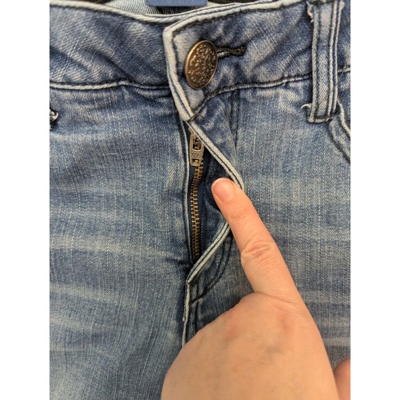 Democracy Absolution Jeans 4P Blue Medium Wash Straight Skinny Leg Stretch Denim - Picture 4 of 13